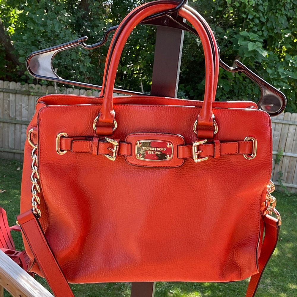 Michael Kors orange Leather Satchel